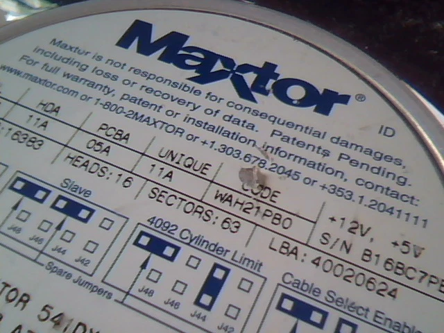 Hard Drive IDE Disk Maxtor 2B020H1 40020624 WAH21PB0 20GB - image 2