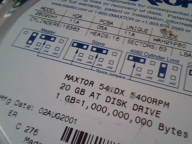 Hard Drive IDE Disk Maxtor 2B020H1 40020624 WAH21PB0 20GB - image 3