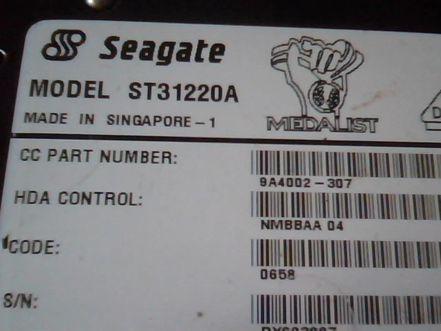 Hard Disk Drive Seagate ST31220A 9A4002-307 0658 Medalist