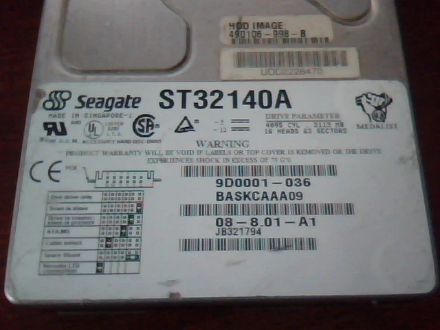 Hard Drive Seagate ST32140A 08-8.01-A1 Medalist HDD 9D0001-036