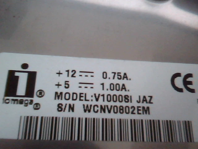 Cartridge Drive Internal IOmega Jaz V1000SI 1GB SCSI - Black faceplate - image 3