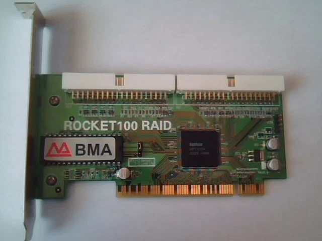 Highpoint Rocket100 Raid 2-port PCI controller card BMA V1.2 MicroAurora