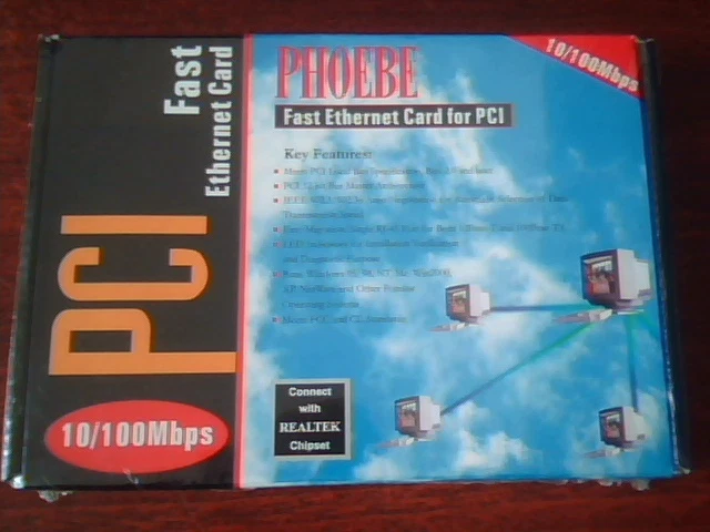 Phoebe Fast Ethernet Card for PCI 10/100Mbps - NEW in BOX