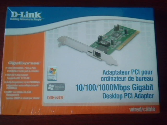 D-Link 10/100/1000Mbps Gigabit Desktop PCI adapter DGE-530T Ver B2 - Brand NEW