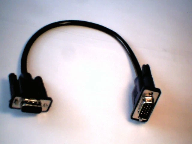 Short Video Patch Cable 12" 30cm VGA SVGA 15pin M-M Pass Through Male both ends