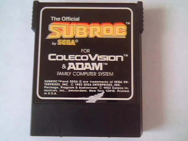 Subroc by Sega Coleco Vision and Adam Game Cartridge