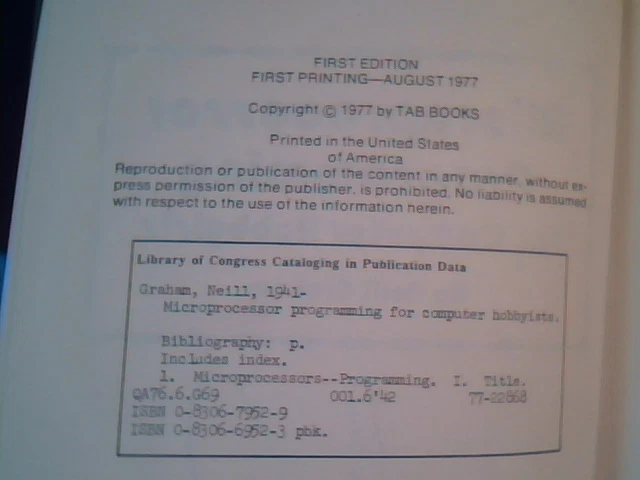 Book Microprocessor Programming for Computer Hobbyists Graham 1977 1st Edition - image 2