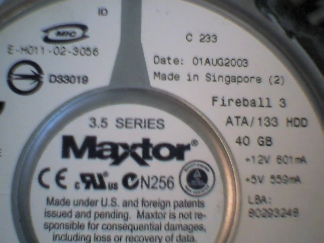 Hard Drive Disk HDD IDE Maxtor Fireball 3 ATA 133 40GB - image 4