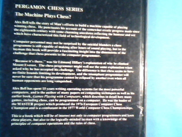 BOOK The Machine Plays Chess? Alex G. Bell 1978 - image 2