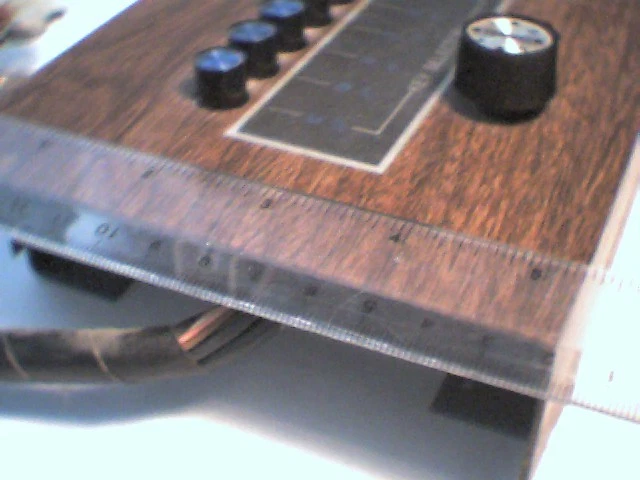 Steel Project Control Panel 9 Push Buttons 2 Potentiometer Dials Wood Grain RCA - image 2