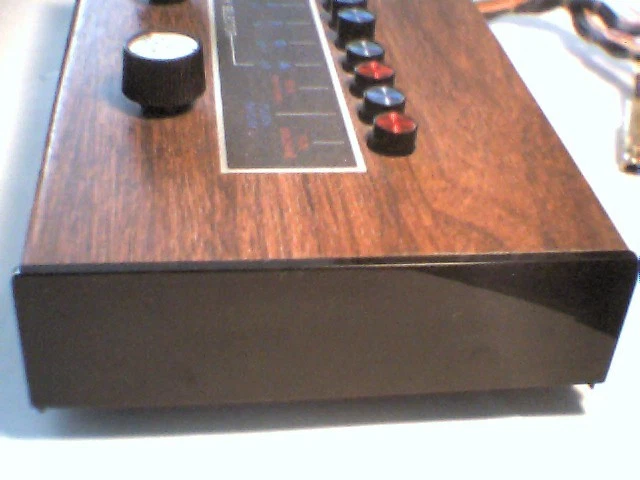 Steel Project Control Panel 9 Push Buttons 2 Potentiometer Dials Wood Grain RCA - image 9