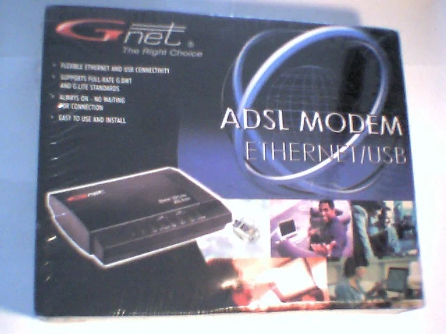SEALED Gnet ADSL Ethernet / USB BB0062 GBB0062B/TM External Modem