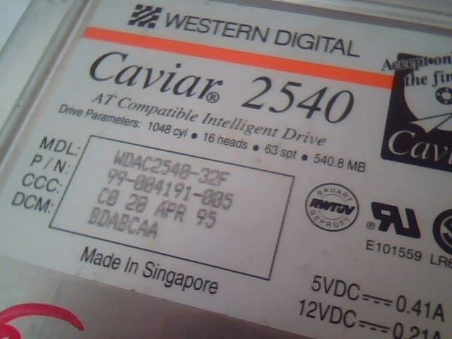 Hard Drive Disk IDE Western Digital Caviar 2540 WDAC2540-32F 99-004191-005 - image 2