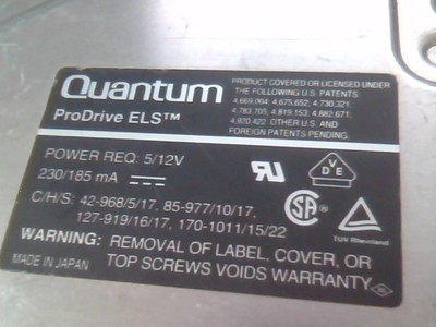 Hard Disk Drive SCSI Quantum ProDrive ELS 85S PI08S025 07-L — image 2