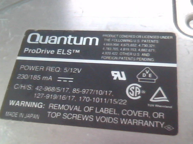 Hard Disk Drive SCSI Quantum ProDrive ELS 85S PI08S025 07-L - image 2