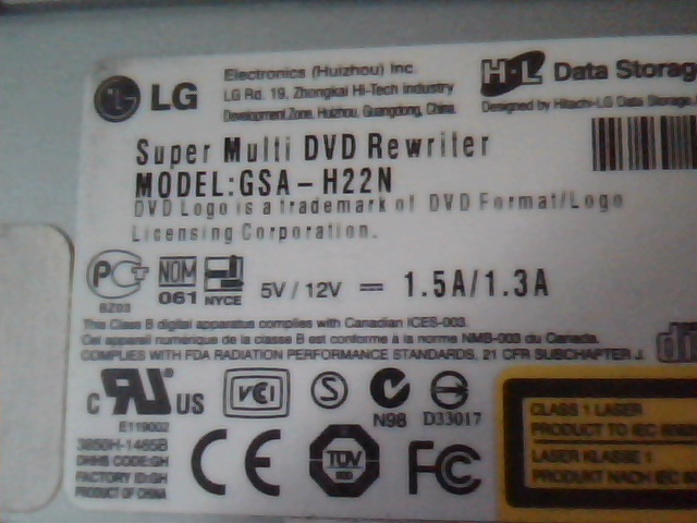 Super Multi DVD Rewriter GSA-H22N LG 1.00 August 2006 CD Drive - image 3