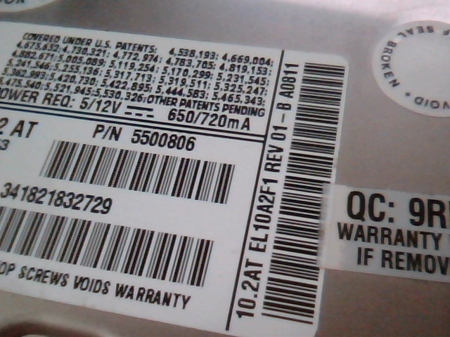 Hard Disk Drive IDE Quantum Fireball EL 10.2 AT 5500806 EL10A2F1 EL10A012 01-B - image 3