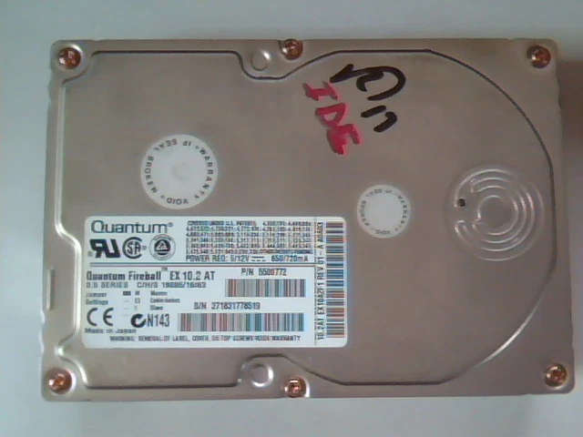 Hard Disk Drive IDE Quantum Fireball EX 10.2AT 5500772 EX10A2F1 01-A EX10A013