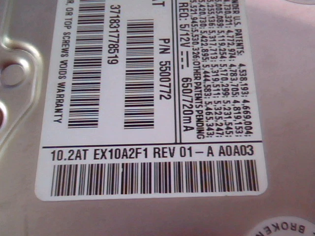 Hard Disk Drive IDE Quantum Fireball EX 10.2AT 5500772 EX10A2F1 01-A EX10A013 - image 3