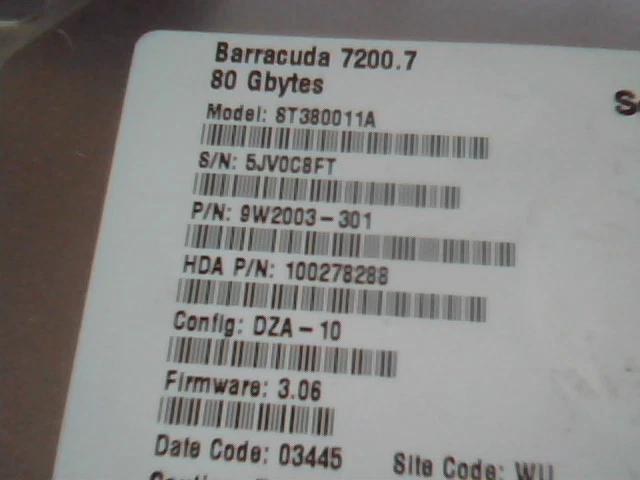 Hard Drive IDE Seagate Barracuda 7200.7 ST380011A 9W2003-301 80GB DZA-10 - image 2