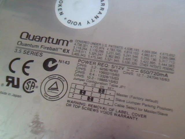 Hard Disk Drive IDE Quantum Fireball EX 6.4AT EX64A013 01-C - image 2