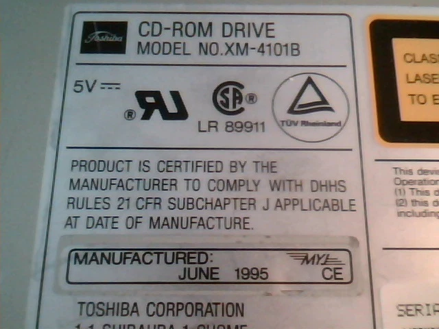 SCSI CD Drive Hewlett-Packard 9164-0401 Toshiba XM-4101B 203 EA40418 - image 2