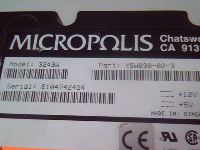 Hard Disk Drive SCSI Micropolis 3243W YSW030-02-3 138312-11 - image 2