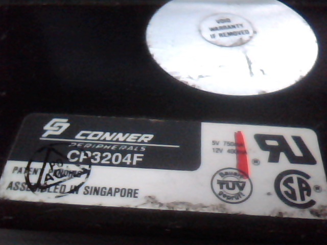 Hard Disk Drive IDE Conner CP3204F Q0QLYW TOS02 FAS2.12 SG3