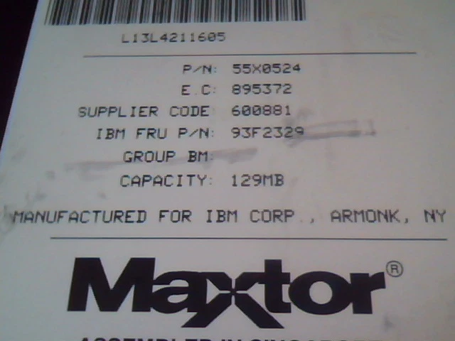 Hard Disk Drive IDE Disk Maxtor 7120AI IBM 55X0524 93F2329 7120A1 - image 2