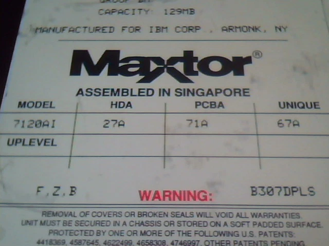 Hard Disk Drive IDE Disk Maxtor 7120AI IBM 55X0524 93F2329 7120A1 - image 3