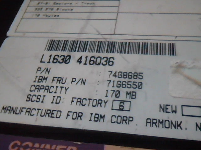 Hard Drive SCSI Conner CFA170S 50-pin 74G8685 71G6550 94018-003 - image 3