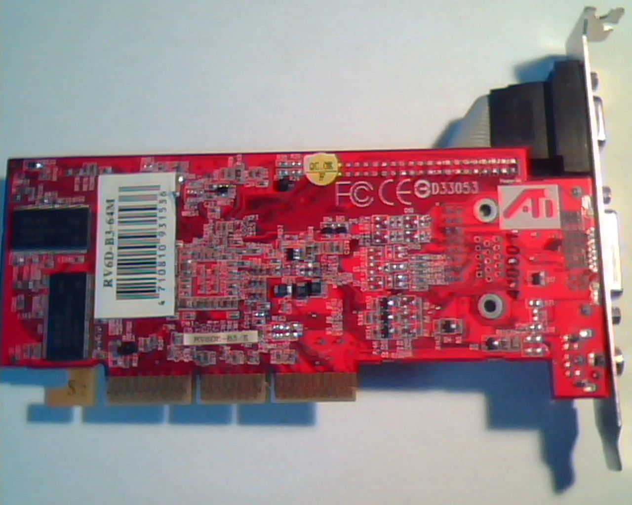 Video Graphics Card AGP RV6DE V1.0 RV6D-B3-64M RV6D-B3/E 64M ATI VGA DVI TV-out - image 3