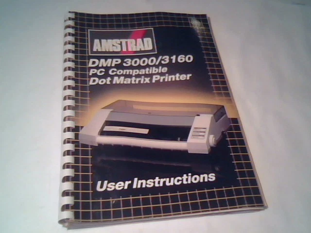 Book Manual for Amstrad DMP3000/3160 PC Compatible Dot Matrix Printer 1987