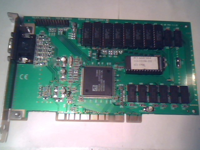 PCI Video Graphics Card ATI Mach64 CT 1996,expanded to 2MB 109-33100-10 WinBoost
