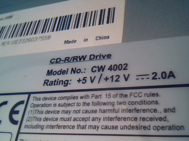 CD-ROM CD-R/RW Drive OptoRite CW4002 40x12x40X IDE ATA 40-pin ReWritable - image 4