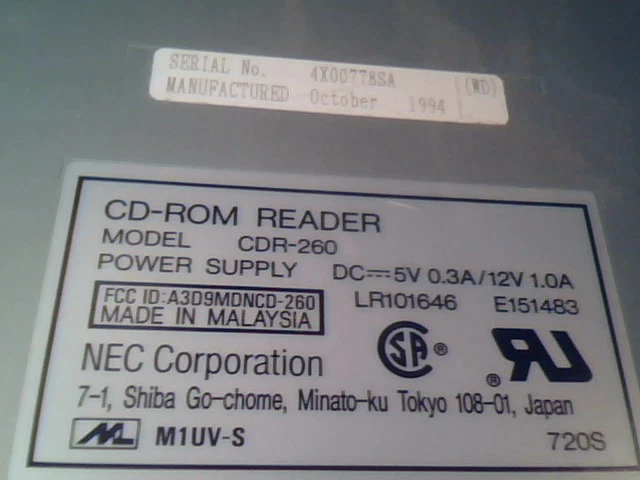 CD-ROM Drive NEC CDR-260 8-bit IDE Interface vintage 1994 - image 6