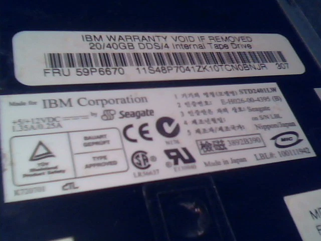 DDS4 DAT 4mm SCSI Tape Drive Seagate STD2401LW TC4200-235 IBM 59P6670 20/40GB - image 3