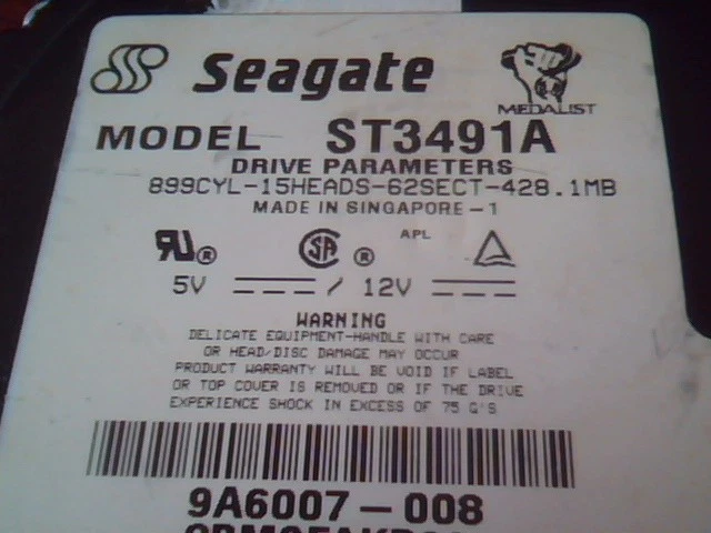 Hard Disk Drive Seagate Medalist ST3491A 9A6007-008 HDD 03-2.02-A1 - image 2