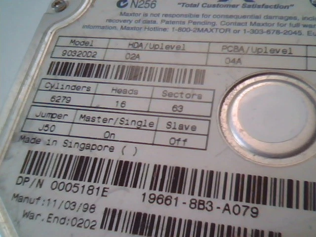 Hard Disk Drive Maxtor N256 90320D2 02A 04A 0005181E - image 2