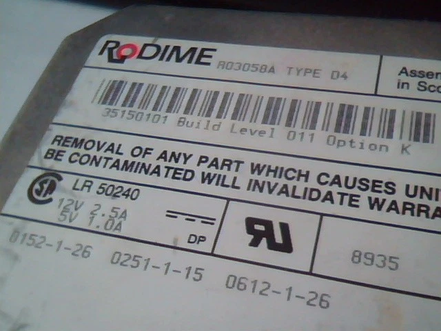 Hard Disk Drive RODIME R03058A D4 011 OPT K LR 50240 - image 2