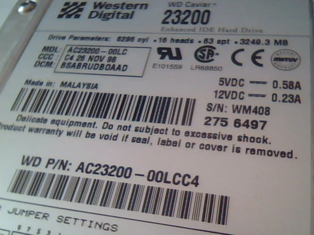 HDD Drive Western Digital WD Caviar 23200 AC23200-00LC -00LCC4 - image 3