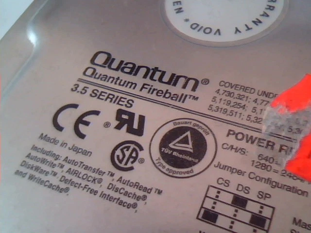 Hard Drive Disk IDE Quantum Fireball FB10A011 03-G 1080AT AFBM 0900 - image 2