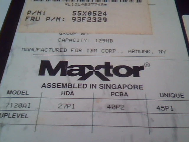 Hard Disk Drive Maxtor 7120AI 27P1 40P2 55X0524 93F2329 - image 2