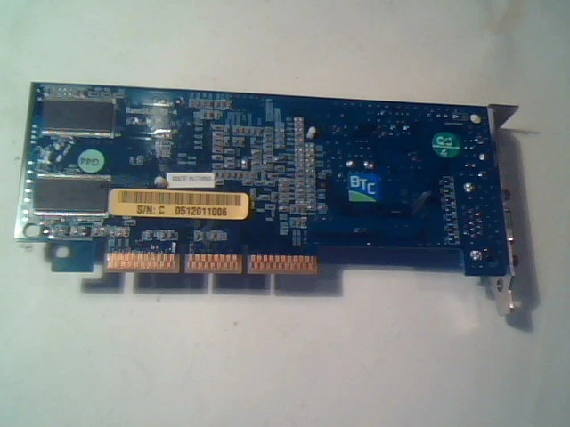 AGP Video Graphics Card GeForce FX5200 D128M HYB25D256163CE-5 Low Profile - image 2