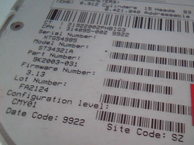 Hard Disk Drive IDE Seagate Medalist ST34321A 9K2003-031 CPQ 3.13 - image 2