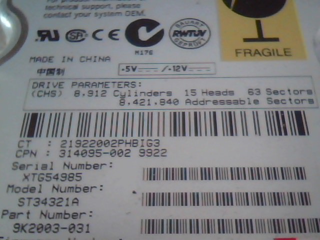 Hard Disk Drive IDE Seagate Medalist ST34321A 9K2003-031 CPQ 3.13 - image 3
