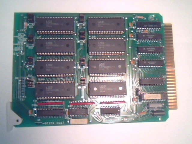 Vintage Fanuc Card 1703-10138 65K CPM old computer static RAM dip chip GM76C88AL - image 2