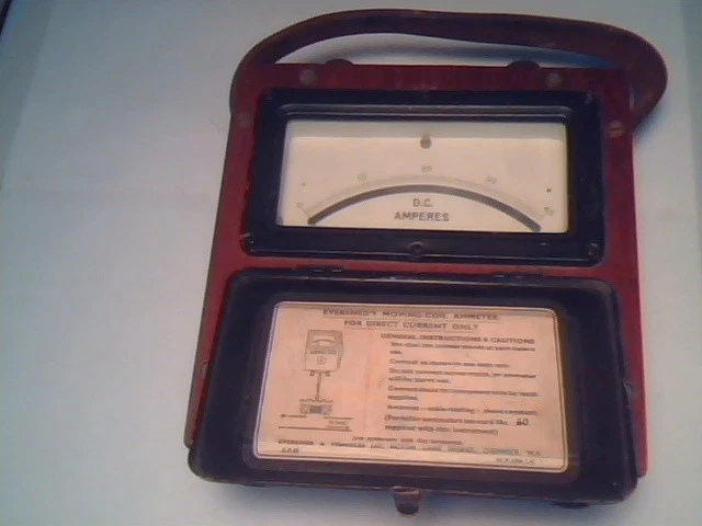 1930's MEGGER AMPERES DC 40 EVERSHED & VIGNOLES vintage test meter ammeter