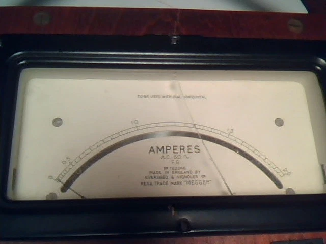 1930s MEGGER AMPERES AC 2A EVERSHED & VIGNOLES vintage test meter ammeter - image 4