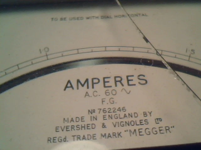 1930s MEGGER AMPERES AC 2A EVERSHED & VIGNOLES vintage test meter ammeter - image 5